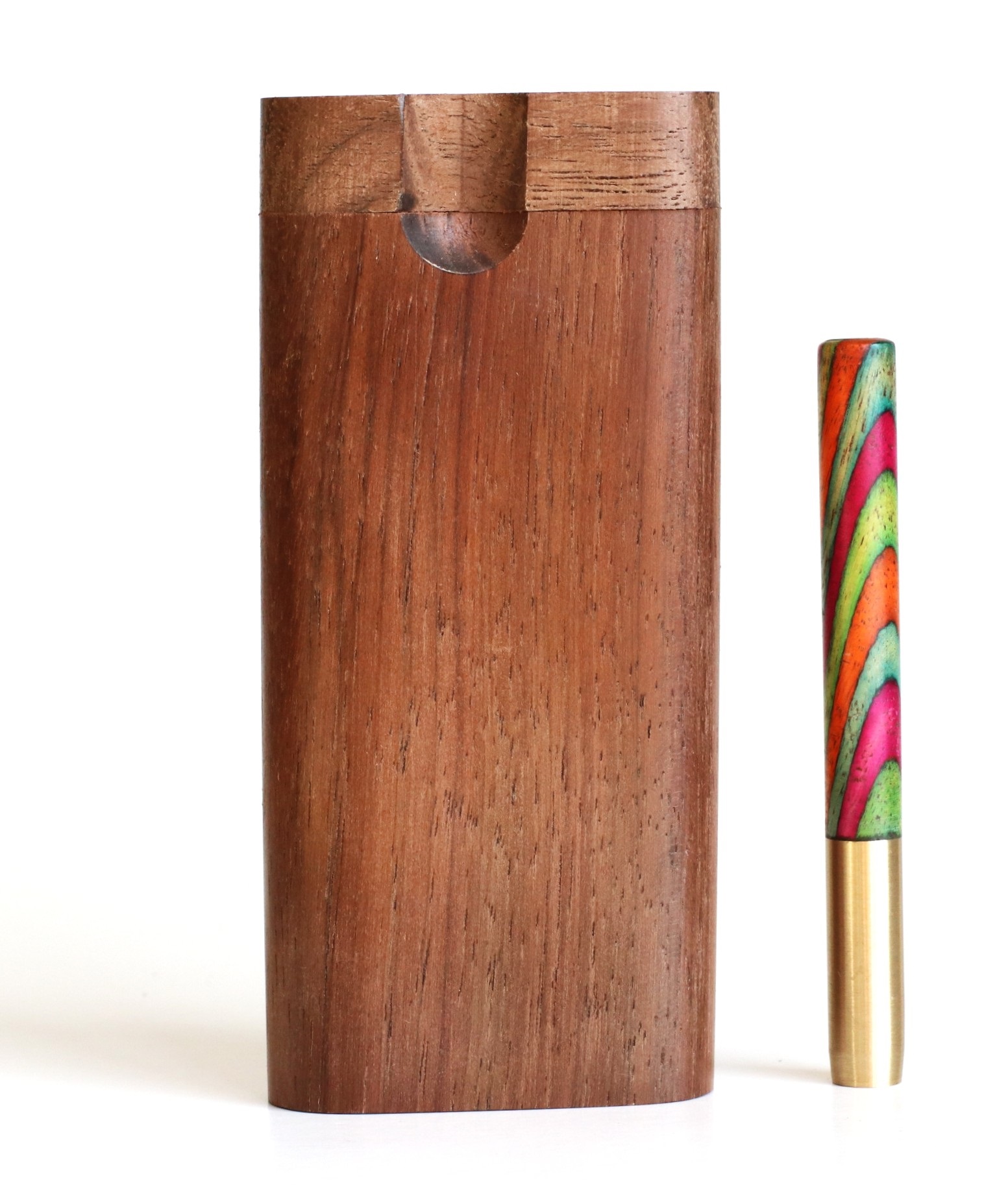 4" Walnut Swivel Lid Dugout & One hitter pipe-American Made by Better Life - Walnut Swivel Lid Dugout