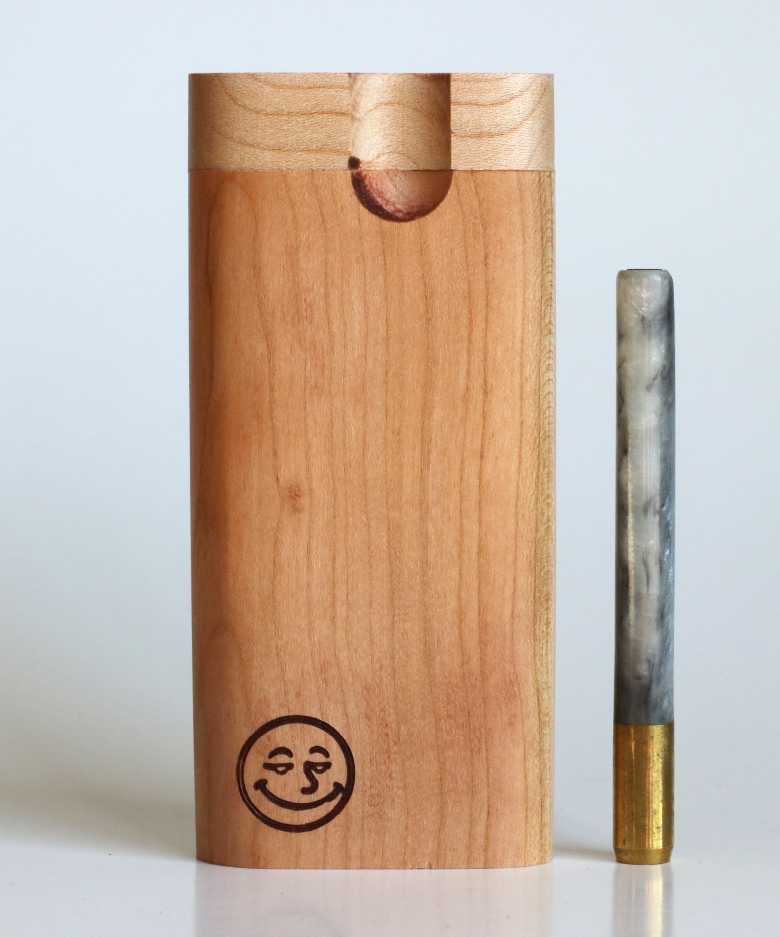 4" Cherry Swivel Lid Dugout & One hitter pipe-American Made by Better Life - Swivel Lid Dugout-Handcrafted by Better Life