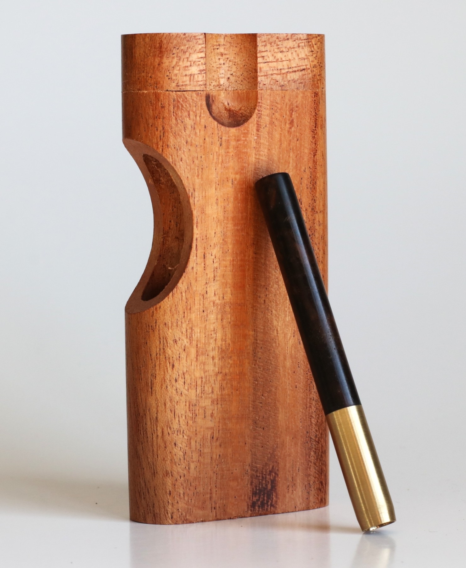 4" Mahogany Swivel Lid Dugout & One hitter pipe-American Made by Better Life-Locking Lid - Swivel Lid Cutaway Dugout by Better Life