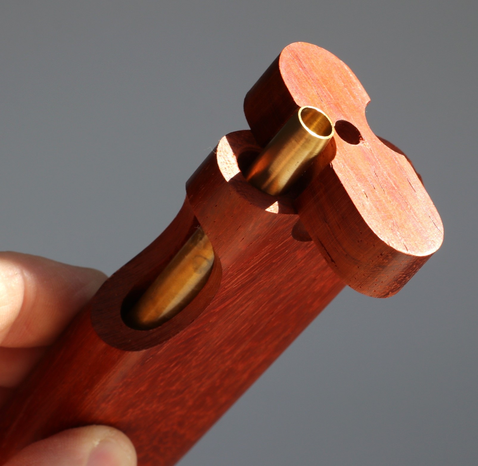 4" Padauk Swivel Lid Dugout & One hitter pipe-American Made by Better Life-Locking Lid - Swivel Lid Cutaway Dugout by Better Life
