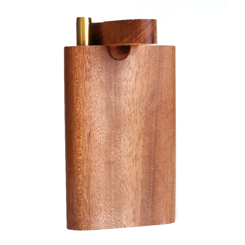 Mahogany Wood Dugout & One Hitter Pipe-American Crafted Stash Box-Extra Storage - Walnut Swivel Lid Dugout by Better Life