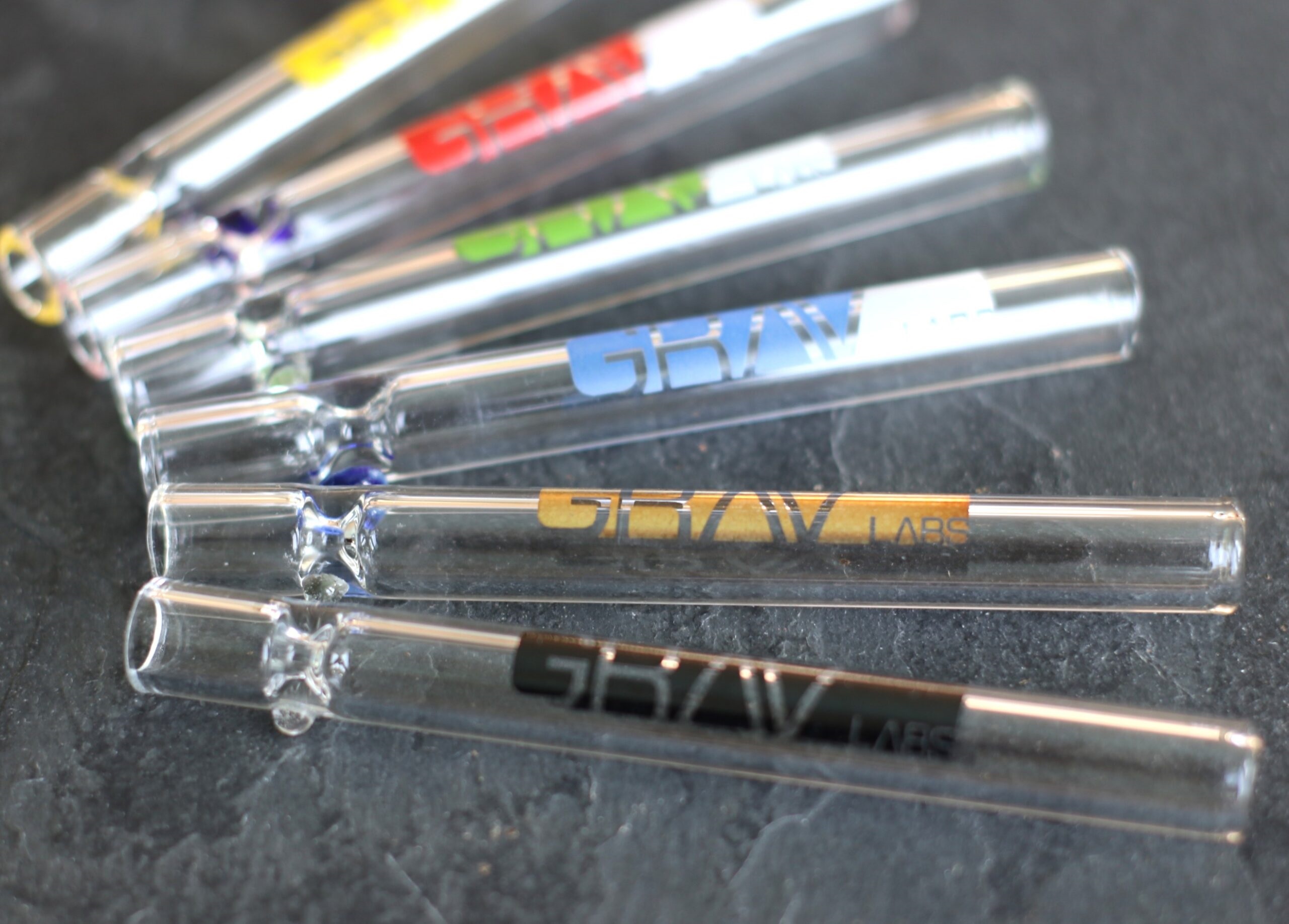4+" GRAV Glass One Hitters- Multiple colors- Solid Multi Hitter Pipe-Glass Bead Roll Proof Pipe