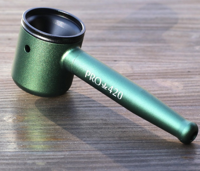 PRO 420 Aluminum Alloy Pipe-Lifetime Use-Large Bowl-4.5" Length-Green Heavy Duty Smoking Pipe - PRO 420 Aluminum Alloy Cob Pipe