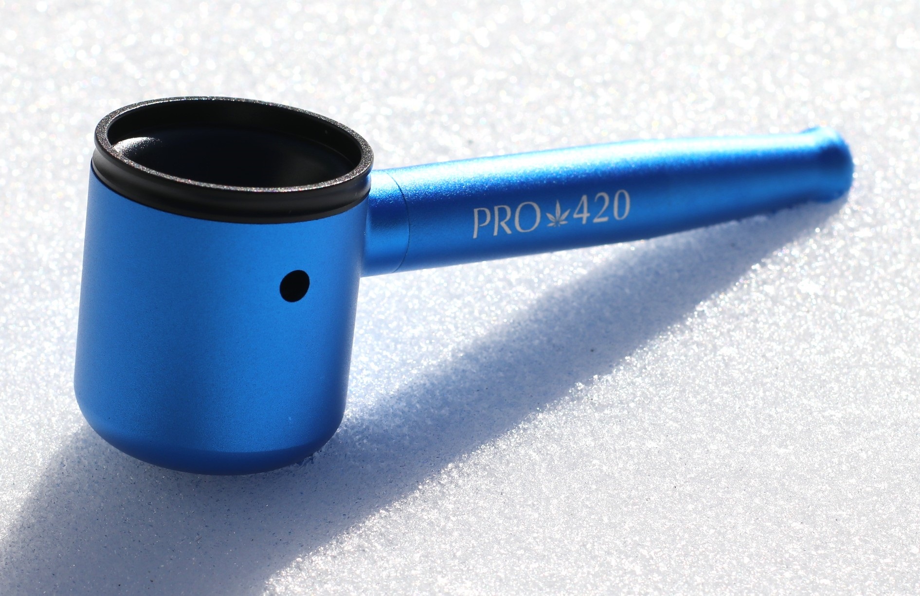 PRO 420 Aluminum Alloy Pipe-Lifetime Use-Large Bowl-4.5" Length-Blue Heavy Duty Smoking Pipe