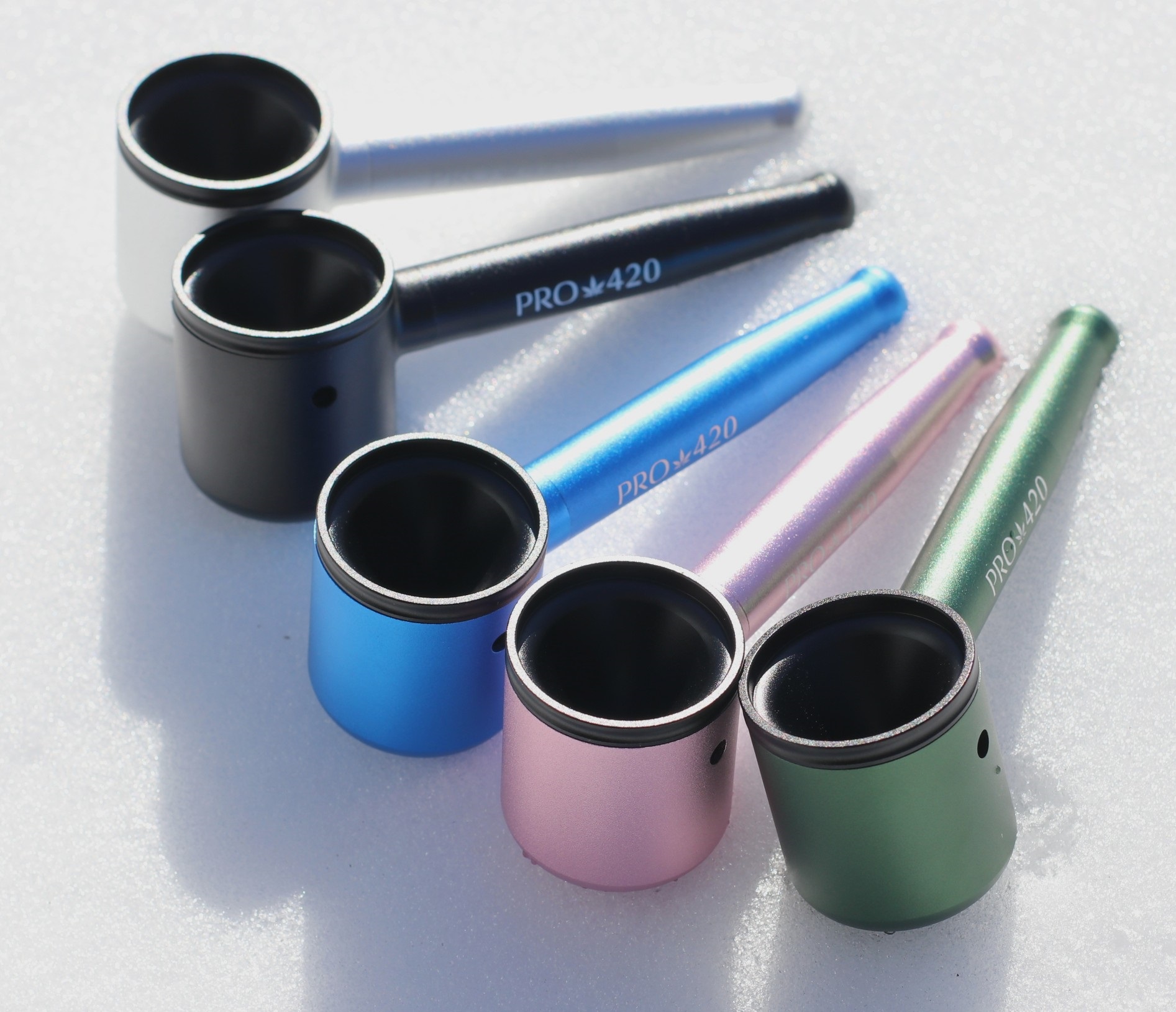 PRO 420 Aluminum Alloy Pipe-Lifetime Use-Large Bowl-4.5" Length-Blue Heavy Duty Smoking Pipe