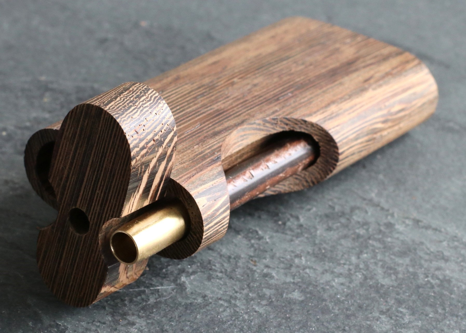 4" Wenge Swivel Lid Dugout & One hitter pipe-American Made by Better Life-Locking Lid