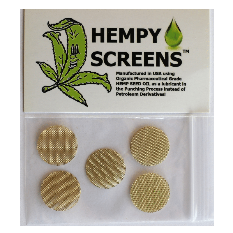 5 x .75" Brass Pipe Screens-Special Hemp Processing-Stiff Flex