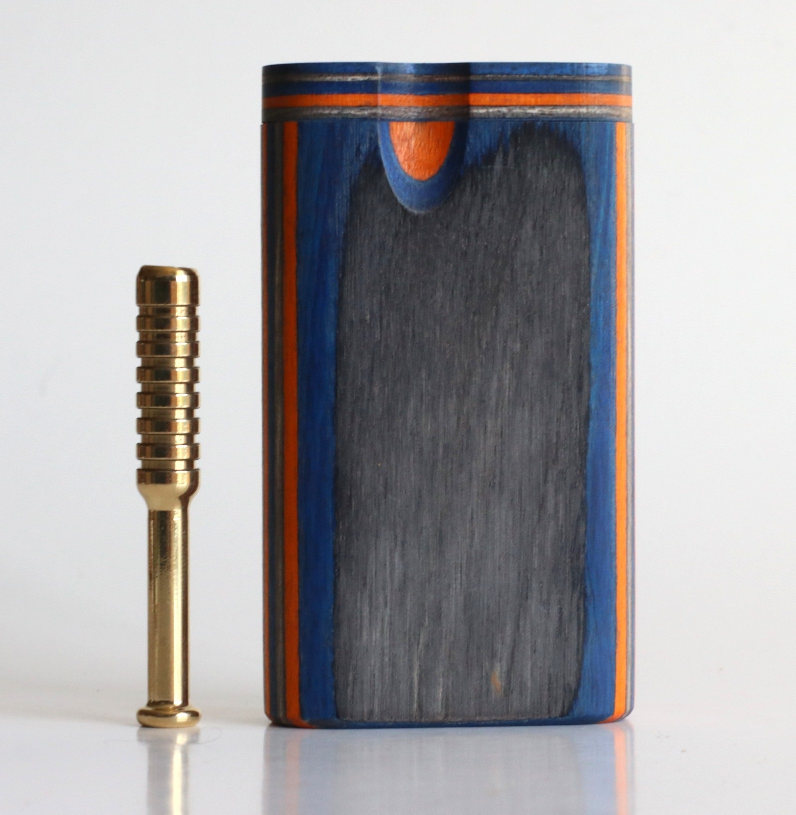 3" Swivel Lid Dugout & One Hitter Pipe-American Crafted Diamond Wood