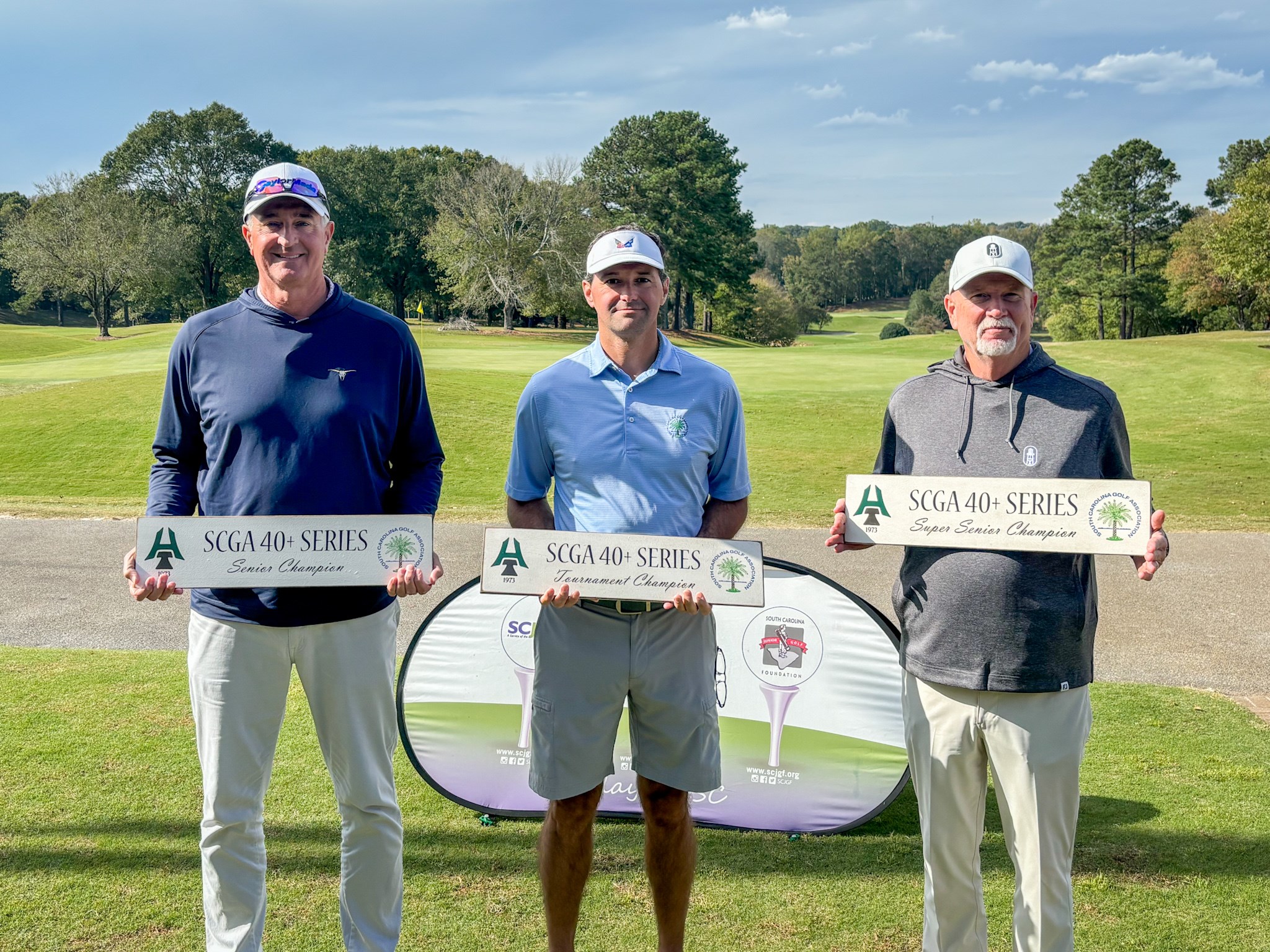 40 Plus Series Holly Tree Champions (L to R) - Yancey Johnson, Chris Eassy, and Robin Alley