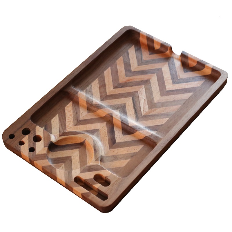 Handcrafted Wood Rolling Tray- Large Stylish Tray for smoker's