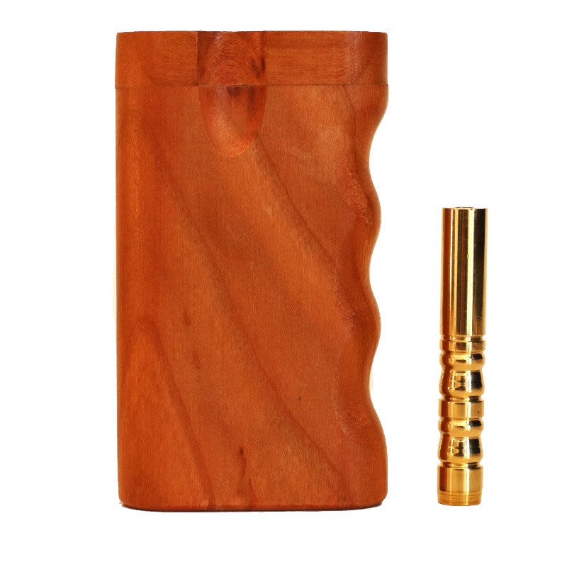 Cherry Swivel Lid Dugout & One Hitter-Classy Handcrafted American Stash Box