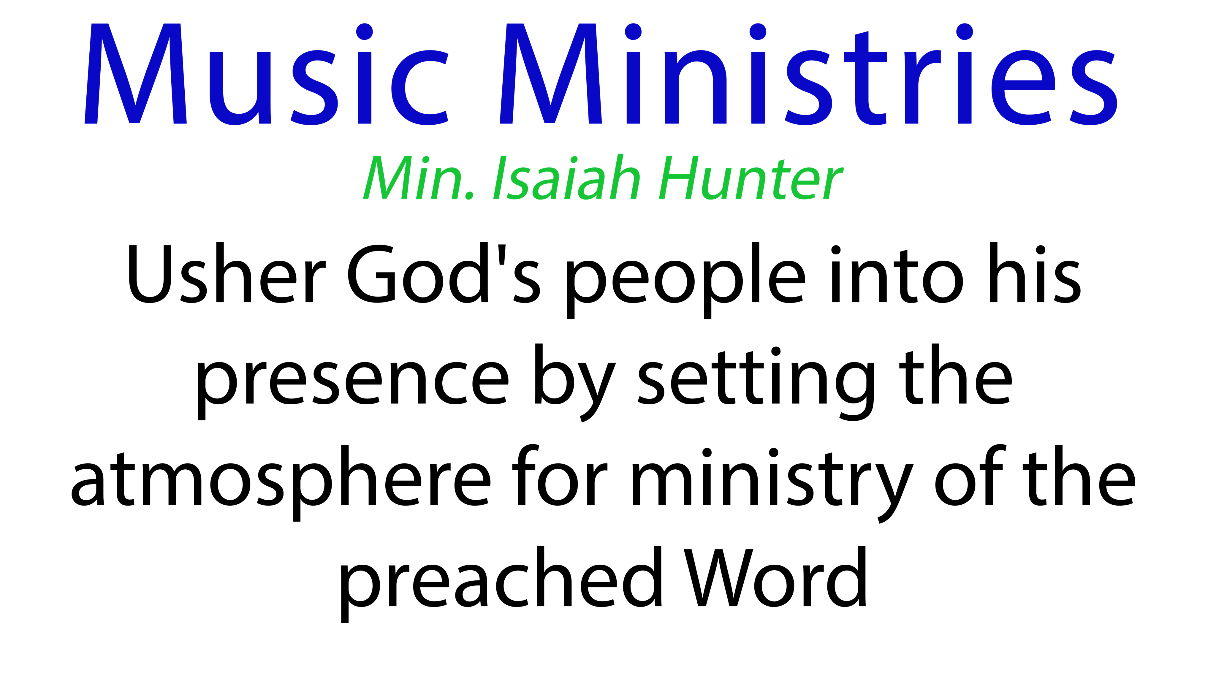 Music Ministries