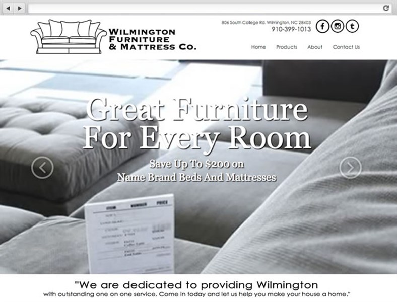 Wilmington Furniture Mattress Co Website Design By Bluetone Media Wilmington Furniture Mattress Co